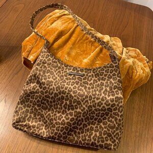 NINE WEST PURSE 90's Y2K Cheetah Leopard Silky Satin Brown Animal Print Purse